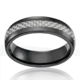 Black Ceramic with Carbon Fiber 7mm Band