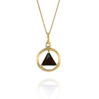 10K Gold AA Pendant with Birthdstone 1/2"
