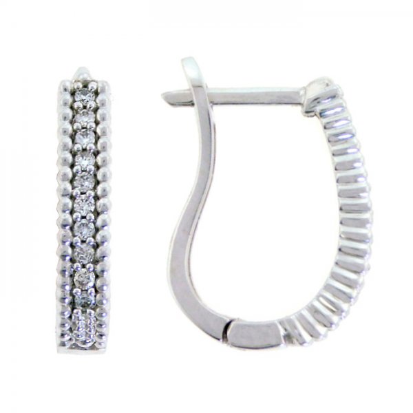 .10ct tw Diamond Drop Hoops - Click Image to Close