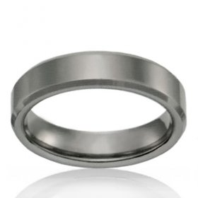 6mm Tungsten Flat Bevelled Edge Band