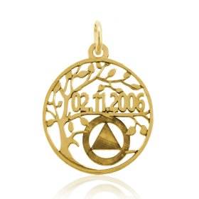 (image for) Gold AA Serenity Tree Pendant with Dry Date