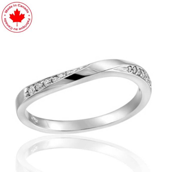 Twisted Diamond Band in 14K White Gold - Click Image to Close