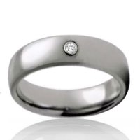 6mm Half Dome Tungsten Band with Stone