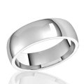 6mm Half Round Comfort Fit Band in 10K White Gold