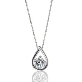 (image for) .50ct Diamond Solitaire Eternity Drop Pendant Necklace