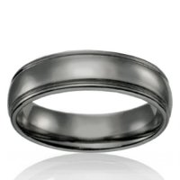 Tungsten 7mm Band with Double Line Dome