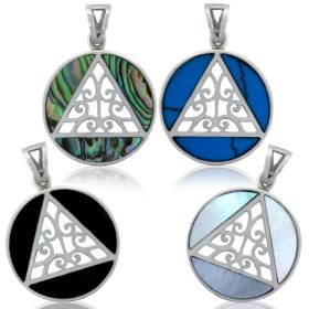 (image for) Silver Filigree AA Pendant with Inlay