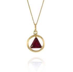 (image for) 10K Gold AA Pendant with Birthdstone 1/2"
