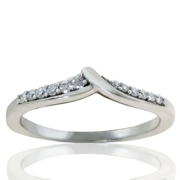 Angled Contour Diamond Band in 14K White Gold - Click Image to Close