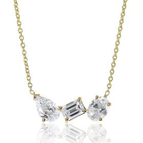 (image for) 0.75 ct tw Multi-Shape Diamond Pendant in 10K Yellow Gold