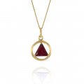 10K Gold AA Pendant with Birthdstone 1/2"