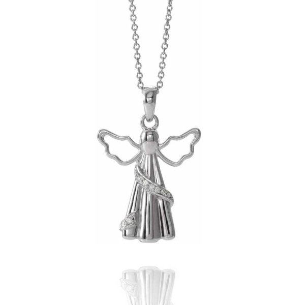 Sterling Silver and Crystal Angel Ash Holder - Click Image to Close