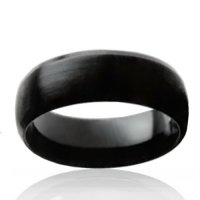 8mm Brushed Black Tungsten Half Dome Band