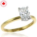 1.00ct Oval Cut Diamond Solitaire Ring in 14KY