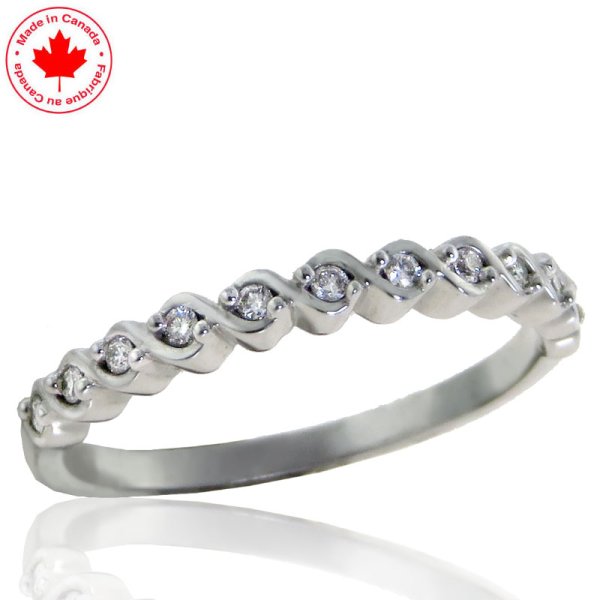 Braided Diamond Band in 10K White Gold - Click Image to Close