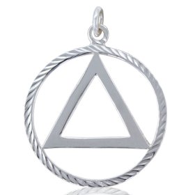 (image for) Men's Silver AA Pendant with Diamond-Cut Edge
