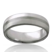 8mm Tungsten Half Dome Band with Brushed Line