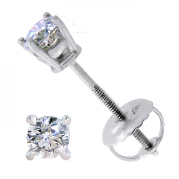 .36ct tw Round Brilliant Diamond Studs - Click Image to Close