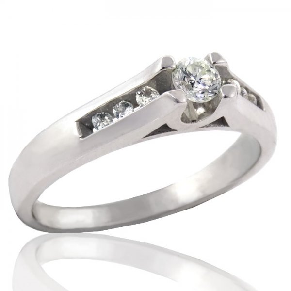 .25ct tw 10K Diamond Engagement Ring - Click Image to Close