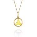 10K Gold AA Pendant with Birthdstone 1/2"