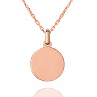 10K Rose Gold Engravable Circle Pendant Necklace