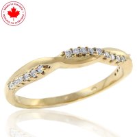 (image for) 0.10ct tw Twisted Diamond Band in 10K Yellow Gold