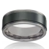 Tungsten 8mm Band with Flat Black Ceramic