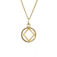 Gold 1/2" NA Diamond Cut Pendant (image for) Gold 1/2" NA Diamond Cut Pendant