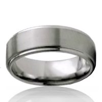 8mm Tungsten Flat Band with Brushed Centre