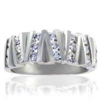 14K Diamond Zig Zag Ring