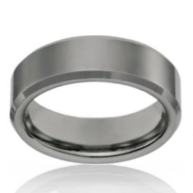 7mm Tungsten Flat Bevelled Edge Band