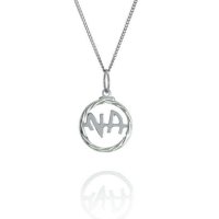 Silver 1/2" Diamond Cut NA Pendant