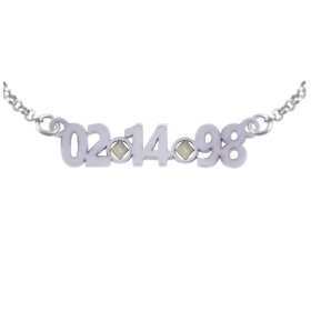 (image for) Silver NA Pendant Custom Date Cut-out