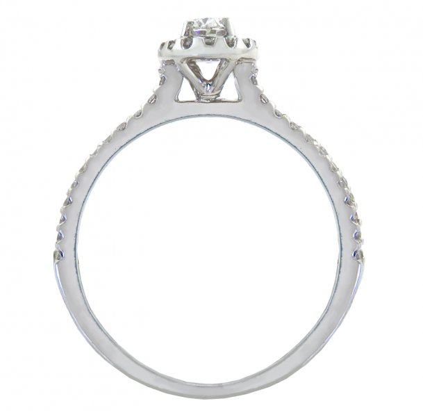 0.45ct tw 14K Oval Halo Diamond Ring - Click Image to Close