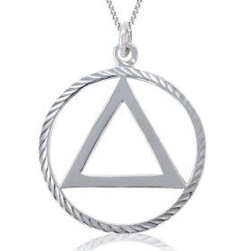 (image for) Men's Silver AA Pendant with Diamond-Cut Edge