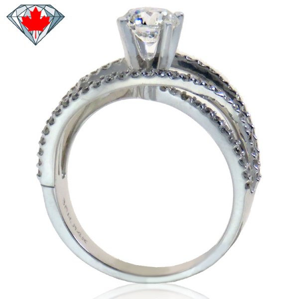 1.28ct. tw Fancy Band Canadian Diamond Engagement Ring - Click Image to Close