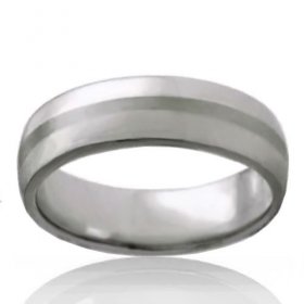 8mm Tungsten Half Dome Band with Brushed Line