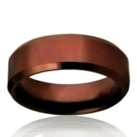 8mm Copper Tungsten Flat Band with Bevelled Edge