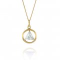 10K Gold AA Pendant with Birthdstone 1/2"