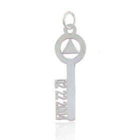 (image for) Silver AA Key Pendant with Custom Date