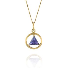 (image for) 10K Gold AA Pendant with Birthdstone 1/2"