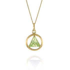 (image for) 10K Gold AA Pendant with Birthdstone 1/2"