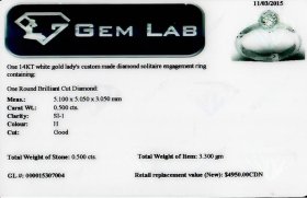 (image for) .50ct Diamond Solitaire Bezel Set Engagement Ring