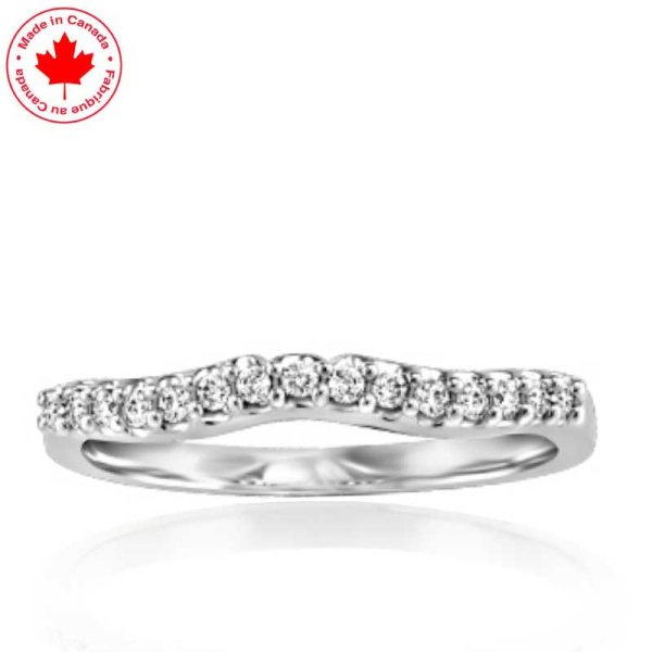 Slight Contour Diamond Band in 14K White Gold - Click Image to Close