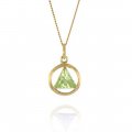 10K Gold AA Pendant with Birthdstone 1/2"