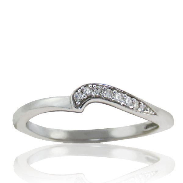 Swoop Contour Diamond Band in 14K White Gold - Click Image to Close