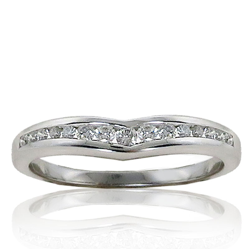 (image for) 0.22ct tw 14K White Gold Pointed Diamond Band