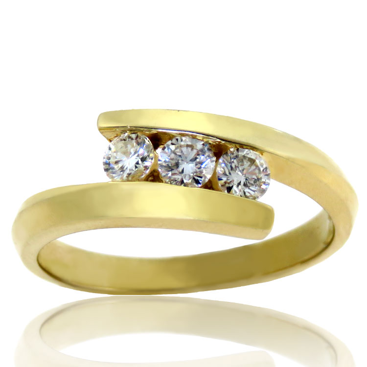 (image for) .33ct tw 3 Stone Modern Channel Diamond Ring