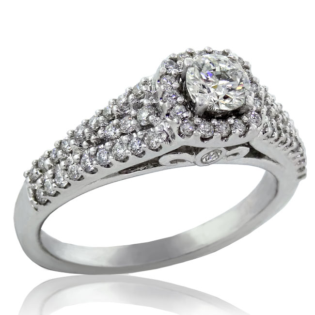 (image for) .75ct tw Canadian Diamond Halo Engagement Ring
