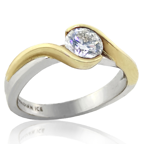 .60ct Two Tone Solitaire Canadian Diamond Ring - Click Image to Close